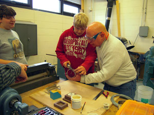 Soldering outside cylinder.