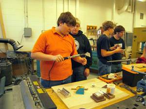 Soldering the frustrum.