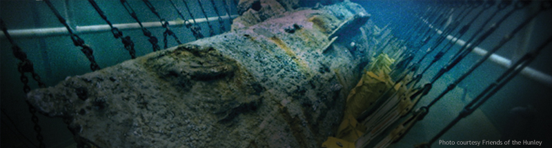 Hunley Submarine: Photo courtesy of Friends of the Hunley